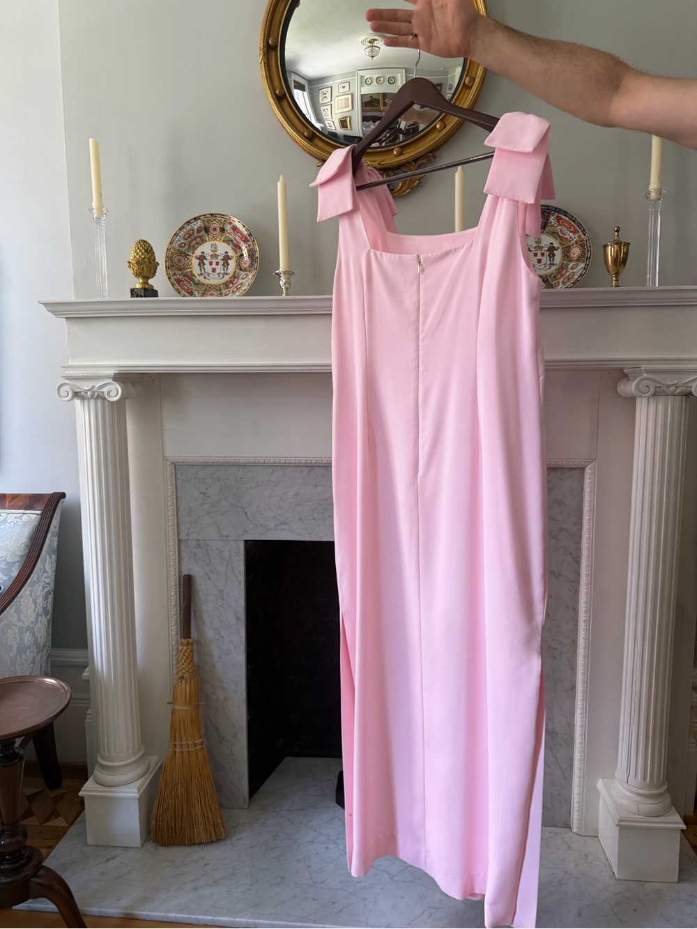 Lilly Pulitzer Pink Maxi Dress with Bow Shoulders - Picture 3 of 5
